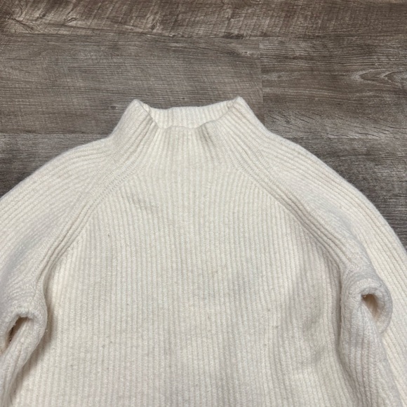 Madewell White Mock Neck Ribbed Sweater Size XL - Picture 2 of 8